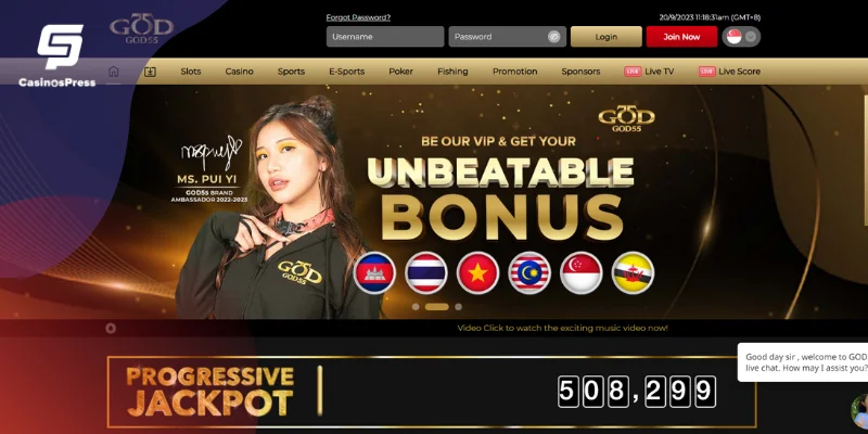 GOD55 Casino Website