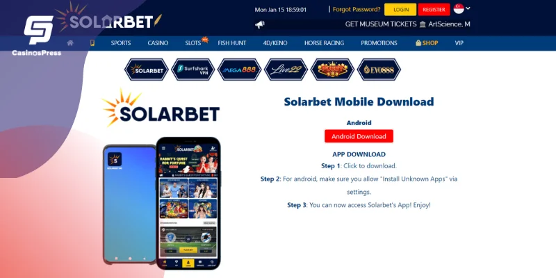 Solarbet Casino Mobile App